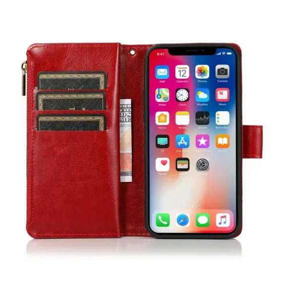 HR CASES IPHONE 15 PURSE STYLE WALLET CARD ID (QBWLTPRS-IP15-RED)