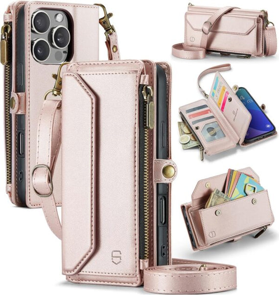 HR CASES IPHONE 16 PRO MAX 6.9 INCH METKASE LUXURY WALLET (MKWLT-MAX16-RGOLD)