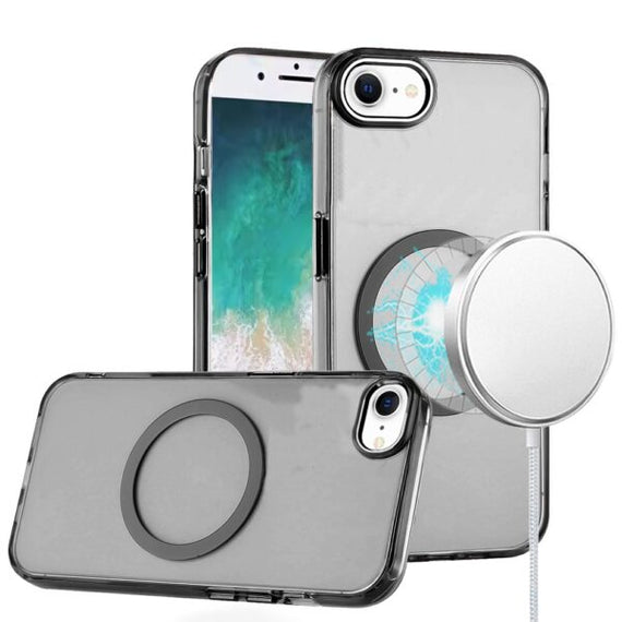 HR CASES IPHONE SE4 MAGNETIC CIRCLE RING TRANSPARENT PREMIUM (MGACRLC-SE4-BK)