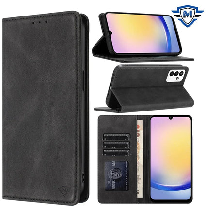 HR CASES SAMSUNG A25 5G METKASE LUXURY WALLET (MKWLT-A25GLX5G-BK)