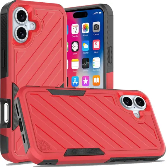 HR CASES IPHONE 16 6.1 INCH METKASE LUXURY WALLET (MKWLT-IP16-RED)